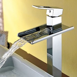 Contemporaine cascade mitigeur lavabo robinet (Chrome) Tall