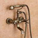 antiquaires robinet de baignoire avec douche à main inspirés (finition laiton antique)