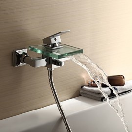 robinet de baignoire cascade avec bec verseur en verre (support mural)