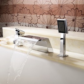 contemporaine robinet de baignoire cascade avec douche à main (finition chromée)