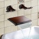 huilé robinet de bronze baignoire cascade répandue