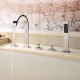 robinet de baignoire en laiton avec douche à main - fini chrome
