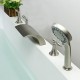 nickel brossé contemporain cinq trous trois poignées cascade robinet de la baignoire avec douche à main