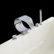 Contemporary Chrome Finish Five Holes Three Handles Waterfall Bathtub Faucet with Hand Shower
