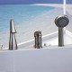 nickel brossé contemporain trois trous mitigeur baignoire robinet avec douchette