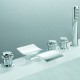 contemporaine mélangeurs de robinet baignoire cascade avec douche à main (finition chromée)