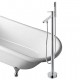 en laiton massif debout contemporaine plancher de la douche baignoire robinet avec douchette à main - fini chrome