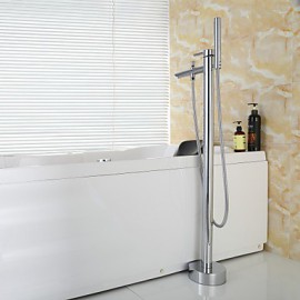 douchette contemporaine inclus / plancher debout baignoire en laiton chromé