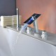 charmingwater laiton finition chrome ledwaterfall baignoire robinet avec douchette