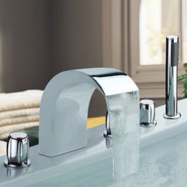 Chrome Fini Acier inoxydable généralisées contemporaines Robinets de baignoire de style avec robinet portable