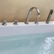 nickel brossé contemporain cinq trous de trois poignées cascade robinet de la baignoire avec douche à main