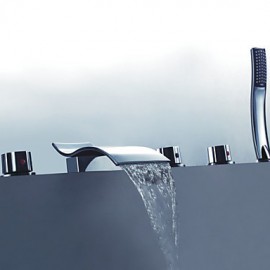 Modern Design Chrome généralisée cascade robinet de baignoire avec douche à main