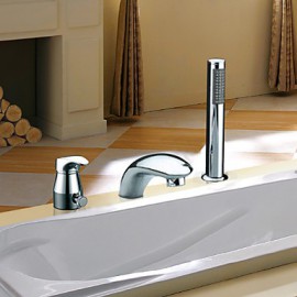 mélangeurs en chrome finition contemporaine répandue baignoire robinet avec douchette