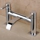 English-Style Double Holes Double Handle Chrome Finish Waterfall  Bathtub Faucet