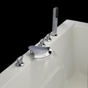 finition chromée contemporaine cinq trous trois poignées cascade robinet de la baignoire avec douche à main