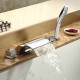 Robinet de baignoire Style contemporain à cascade avec douche à main - finition Chrome