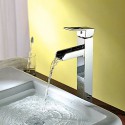 Contemporain en laiton massif mitigeur chromée chute d'eau de robinet d'évier salle de bains Finish (Tall)