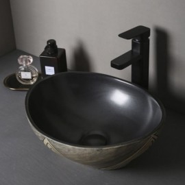 Lavabo À Poser En Céramique Noire Pour Toilettes De Salle De Bain 3 Modèles