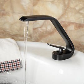 style contemporain poignée seul trou orbe salle de bains d'eau chaude et froide robinet d'évier - noir