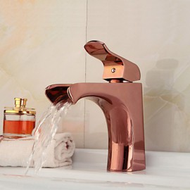 style européen de mode en or rose cascade lavabo robinet