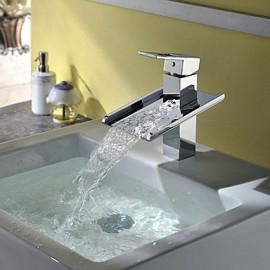 charmingwater contemporain en laiton chromé cascade mitigeur robinet lavabo