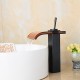 salle de bains contemporaine orbe cascade robinet évier / verre bec - transparent marron + noir