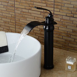 salle de bains robinet d'évier avec finition orbe antique Centerset robinet cascade