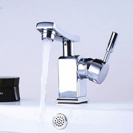 laiton de mode levier unique robinets de salle de bains évier (chromé)