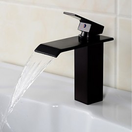 contemporaine orbe laiton cascade salle de bains robinet - noir