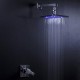 Robinet de douche / Robinet de baignoire - Contemporain - LED / Cascade / Douche pluie - Laiton (Chromé)