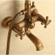 Robinet de douche - Antique - Cascade / Douche pluie / Douchette inclue - Laiton (Bronze antique)