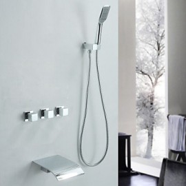 cascade de douche en laiton de robinet avec douchette à main (montage au mur)