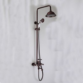 Robinet de douche - Antique - Douche pluie / Douchette inclue - Laiton ( Bronze huilé )