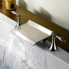 nickel brossé robinet de la baignoire cascade répandue